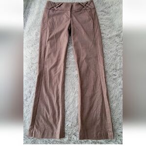 Vintage BEBE Dress Pants Chocolate Shimmer Sparkle Wide Leg Cross Hatch Waist 4